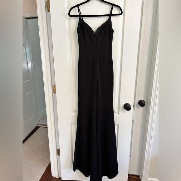 CLOSET CLOSING La Femme V-neck Open Back Jersey Fitted Dress Sz 0 Nordstrom - Picture 7 of 7